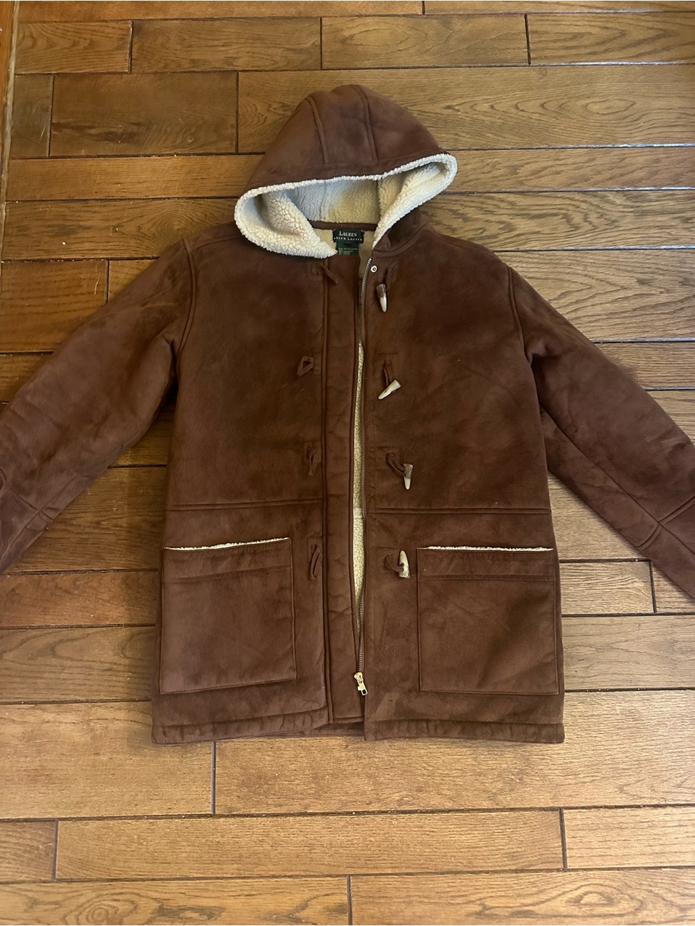 Lauren Ralph Lauren Polo brown suede Sherpa lined jacket